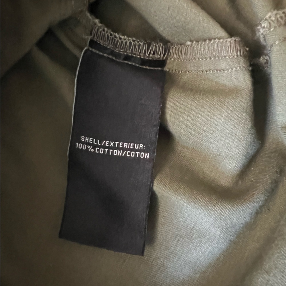 7 For All Mankind Army Green Utility Jacket Hoodie Cinch waist hem detail Sz M - Picture 8 of 11
